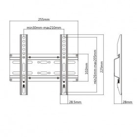 Βάση Τηλεόρασης 23"-42" 35kg KL25-22F BRATECK