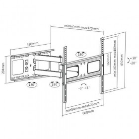 Βάση Τηλεορασης 37"-70"' 50Kg LPA36-463A BRATECK