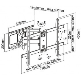Βάση Τηλεόρασης 37"-80" 60kg LPA69-466 BRATECK