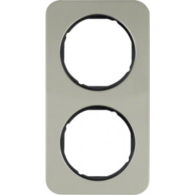 Πλαίσιο 2 Θέσεων Inox Με Μαύρο R.1 BERKER