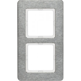 Πλαίσιο 2 Θέσεων Κάθετο Inox Brushed Q.7 BERKER