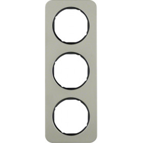 Πλαίσιο 3 Θέσεων Inox Με Μαύρο R.1 BERKER