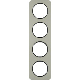 Πλαίσιο 4 Θέσεων Inox Με Μαύρο R.1 BERKER