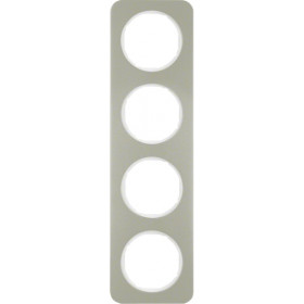 Πλαίσιο 4 Θέσεων Inox Με Λευκό R.1 BERKER