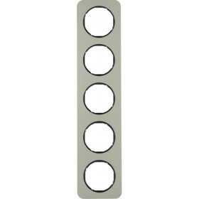 Πλαίσιο 5 Θέσεων Inox Με Μαύρο R.1 BERKER