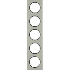Πλαίσιο 5 Θέσεων Inox Με Μαύρο R.3 BERKER