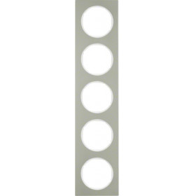 Πλαίσιο 5 Θέσεων Inox Με Λευκό R.3 BERKER