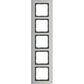 Πλαίσιο 5 Θέσεων Κάθετο Inox Με Ανθρακί B.7 BERKER