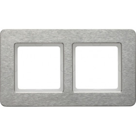 Πλαίσιο 2 Θέσεων Οριζόντιο Inox Brushed Q.7 BERKER