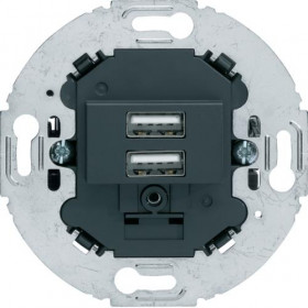 Πρίζα Φόρτισης USB Διπλή Μαύρο 260215 BERKER