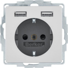 Πρίζα Σούκο Με Θύρες USB Αλουμίνιο Q.x BERKER