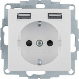 Πρίζα Σούκο Με Θύρες USB Κρεμ S.1/B.x BERKER