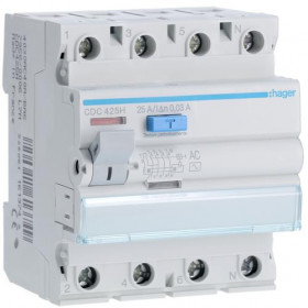 Ρελέ Διαρροής AC 4P 25A 30mA CDC425H HAGER