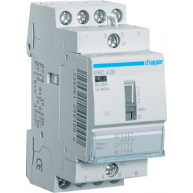 Ρελέ Ισχύος Ράγας 4P 25A 3NO+1NC 230VAC Με Χειρισμό ERC428 HAGER