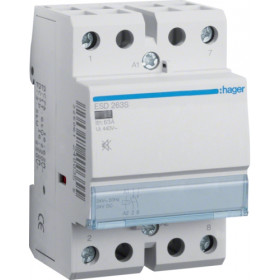Ρελέ Ισχύος Ράγας 2P 63A 2NO 24VAC Αθόρυβος ESD263 HAGER