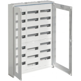 Πίνακας Επίτοιχος Με 3 Στήλες 7 Σειρών 252 Στοιχείων Διάφανη Πόρτα FWB73GS HAGER