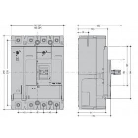 Αυτόματος Διακόπτης Ισχύος 4P 630A 50kΑ HMJ631DE HAGER