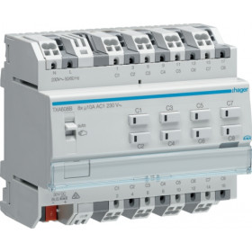 Ενεργοποιητής Ράγας Φωτισμού easy KNX 8 Εξόδων TXA608B HAGER