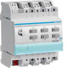 Ενεργοποιητής Ράγας Φωτισμού pro KNX 6 Εξόδων C-Load TYA606D HAGER