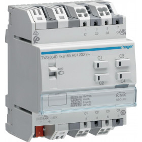 Ενεργοποιητής Ράγας pro 4 Εξόδων KNX Secure C-Load TYAS604D HAGER