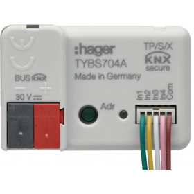Μονάδα KNX Secure 4 Ψηφιακών Εισόδων TYBS704A HAGER