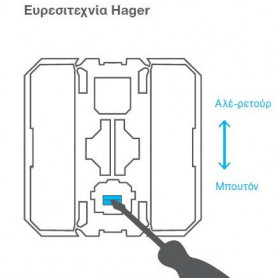 Μηχανισμός Διακόπτης A/R Ή Μπουτόν 1 ή 2 Στοιχείων WXF003 HAGER