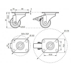 Ρόδες Για Εμράρια Δαπέδου Linkeo (Σετ.4τμχ) 046482 LEGRAND