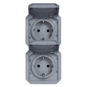 Μηχανισμός Πρίζας Σουκο Διπλή Γκρι Plexo 069839L LEGRAND
