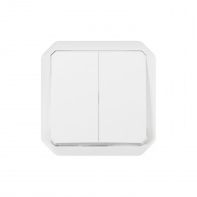 Μηχανισμός Διακόπτη Διπλός A/R Ή Διπλό Μπουτόν Επίτοιχο Λευκό Plexo 069625L LEGRAND