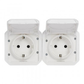 Μηχανισμός Πρίζας Σουκο Διπλή Λευκό Plexo 069675L LEGRAND
