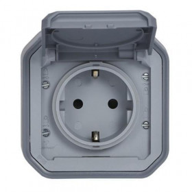 Πριζα Σουκό Επίτοιχη Γκρι Plexo 069733L LEGRAND