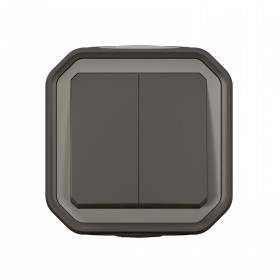 Διακόπτης Διπλός A/R Ή Διπλό Μπουτόν Επίτοιχο Ανθρακί Plexo 069775L LEGRAND