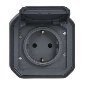 Πριζα Σουκό Επίτοιχη Ανθρακί Plexo 069783L LEGRAND