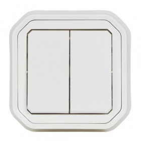 Διακόπτης Διπλός A/R Ή Διπλό Μπουτόν Χωνευτό Λευκό Plexo 069817L LEGRAND