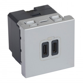 Πρίζα Φόρτισης USB Διπλή TypeC+C 2 Στοιχείων Αλουμίνιο Mosaic™ 079390 LEGRAND