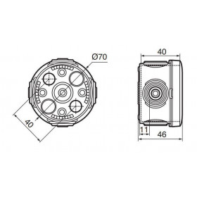 Κουτί Διακλάδωσης Επίτοιχο D60x40mm IP55 092001 PLEXO