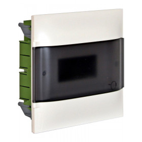 Πίνακας Χωνευτός 1 Σειράς 8 Στοιχείων Λευκός Διάφανη Πόρτα PRACTIBOX S 134158 LEGRAND