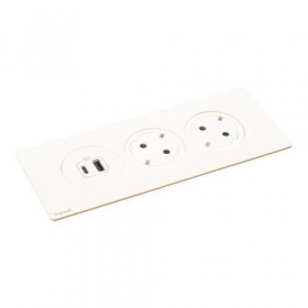 Πολύπριζο Γραφείου 2 Σούκο,2 USB Λευκό 654747 LEGRAND