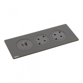Πολύπριζο Γραφείου 2 Σούκο,2 USB Μαύρο 654750 LEGRAND