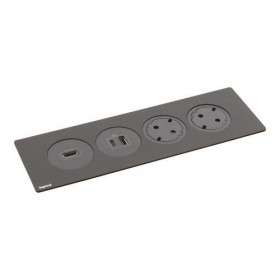 Πολύπριζο Γραφείου 2 Σούκο,2 USB Και HDMI Μαύρο 654751 LEGRAND