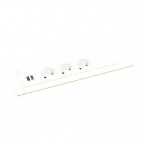 Πολύπριζο Γραφείου 3 Σούκο,2 USB Λευκό 654862 LEGRAND