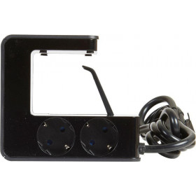 Πολύπριζο Γραφείου 4 Σούκο,2 USB Μαύρο 1,5m 694812 LEGRAND