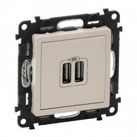 Πρίζα USB Διπλή Φόρτισης Συσκευών TypeA Κρέμ Valena™Life 753212 LEGRAND
