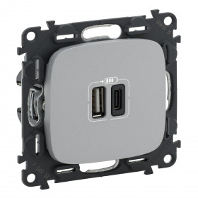 Πρίζα USB Διπλή Φόρτισης Συσκευών TypeA&C Αλουμίνιο Valena™Allure 754967 LEGRAND