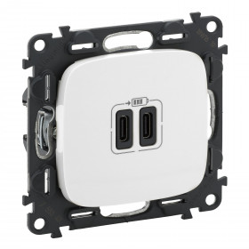 Πρίζα USB Διπλή Φόρτισης Συσκευών TypeC Λευκή Valena™Allure 755345 LEGRAND