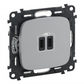 Πρίζα USB Διπλή Φόρτισης Συσκευών TypeC Αλουμίνιο Valena™Allure 755347 LEGRAND