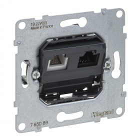 Μηχανισμός Πρίζας RJ11+RJ45 UTP Cat.6 Seano™ 765089 LEGRAND