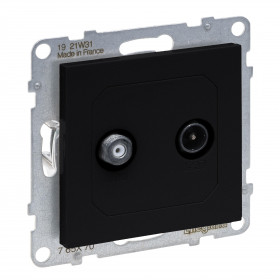 Μηχανισμός Πρίζας TV-SAT Αστέρας Μαύρο Seano™ 765370 LEGRAND