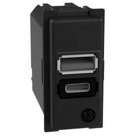 Μηχανισμός Πρίζα USB Διπλή Φόρτισης Συσκευών TypeA+C 1 Στοιχείου K4191AC BTICINO
