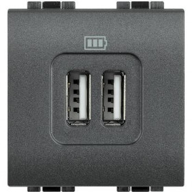 Πρίζα Φόρτισης USB TypeA+A 2 Στοιχείων Γραφίτης L4285C2 BTICINO